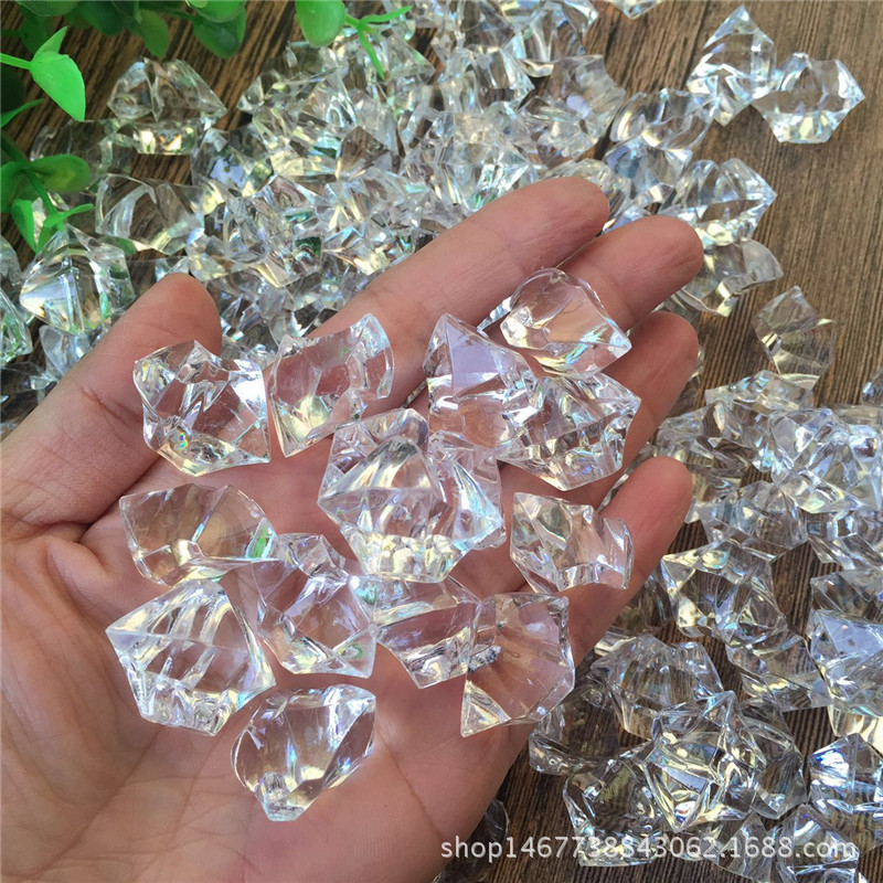 Irregular simulation plastic fake ice acrylic ice particles transparent small stone bar fake ice drill painting accessories