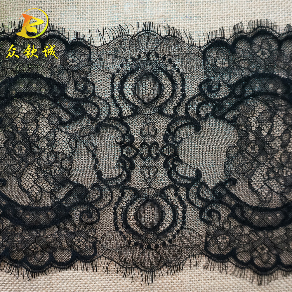 22cm蕾丝花边 无弹睫毛花边 DIY床上用品内衣常用睫毛蕾丝花边