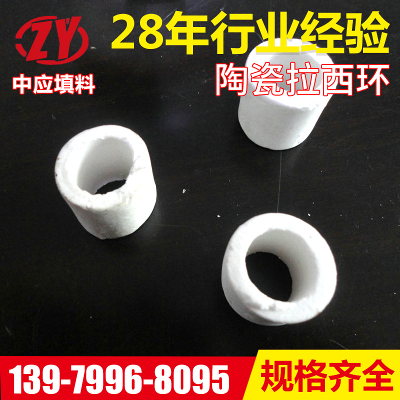 厂家批发 陶瓷拉西环 瓷质拉西环工业瓷环陶瓷填料 散堆填料