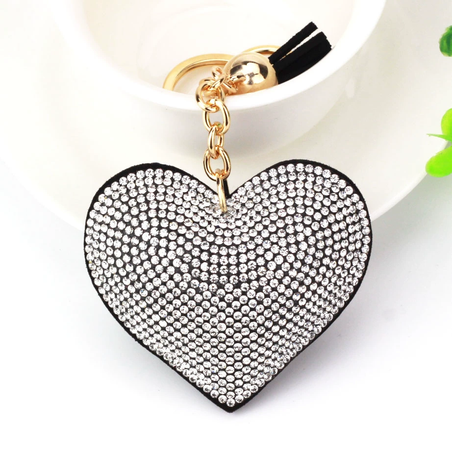 Брелок (в стиле Chanel) сердце с кисточкой, аксессуар DIY, 9×8×2 см