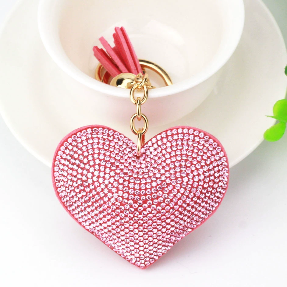 Брелок (в стиле Chanel) сердце с кисточкой, аксессуар DIY, 9×8×2 см
