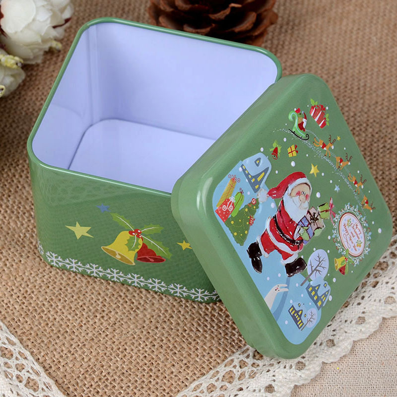 圣诞卡通图案礼品包装盒 马口铁盒 精美糖果罐收纳盒 厂家直销