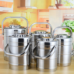 Factory direct sales stainless steel vacuum pot double-layer insulated lunch box straight Chinese style insulated food bucket
