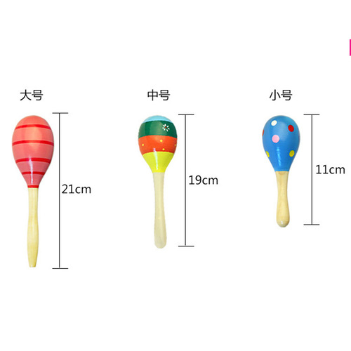 Wholesale wooden cartoon maracas, wooden maracas, training hearing rattles, baby exercise hand held musical instruments toys