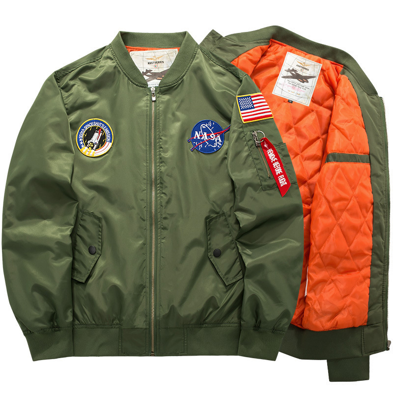 New Men's Jacket Ma-1 Autumn and Winter Men's and Women's Bomber Jacket Men's Thickeneded Plus Fat Casual Large Size Cotton Outwear