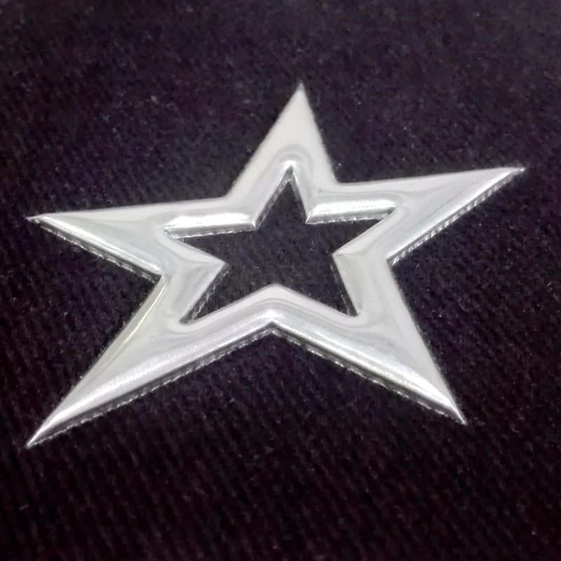 牛仔皮革服装布料手袋包电热压TPU商标 点胶立体印花烫图烫钻商标