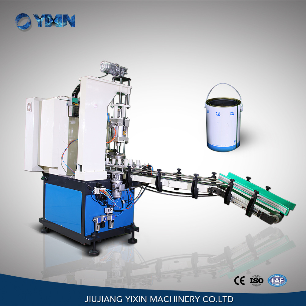 益鑫科技供应小圆罐自动落盖封罐机 小圆罐封罐设备 金属包装机械