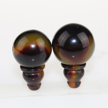 树脂合成深色牛角玳瑁色三通葫芦头星月菩提配珠佛珠饰品配件