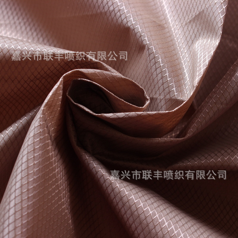 拉杆箱包户外帐篷面料 防水耐磨 420D涤纶牛津布菱形格过PU透明胶