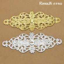 DIY婚庆古风节庆头饰灯笼材料长条花片61*24mm镂空葫芦金属首饰