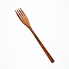Japanese wooden spoon, fork, chopsticks, set from natural wood for adults, handheld cloth bag, tableware, 3 piece set