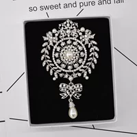 Brooch, badge from pearl, retro pin