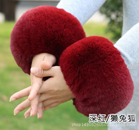 Pulsera de piel de zorro de piel sintética de piel de mapache pulsera de piel de conejo de piel sintética