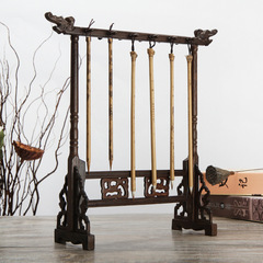 Manufacturer wholesale chicken wing wood brush pen hanging 6-pin 7-pin 8-pin brush wooden pen holder four treasures of study supplies