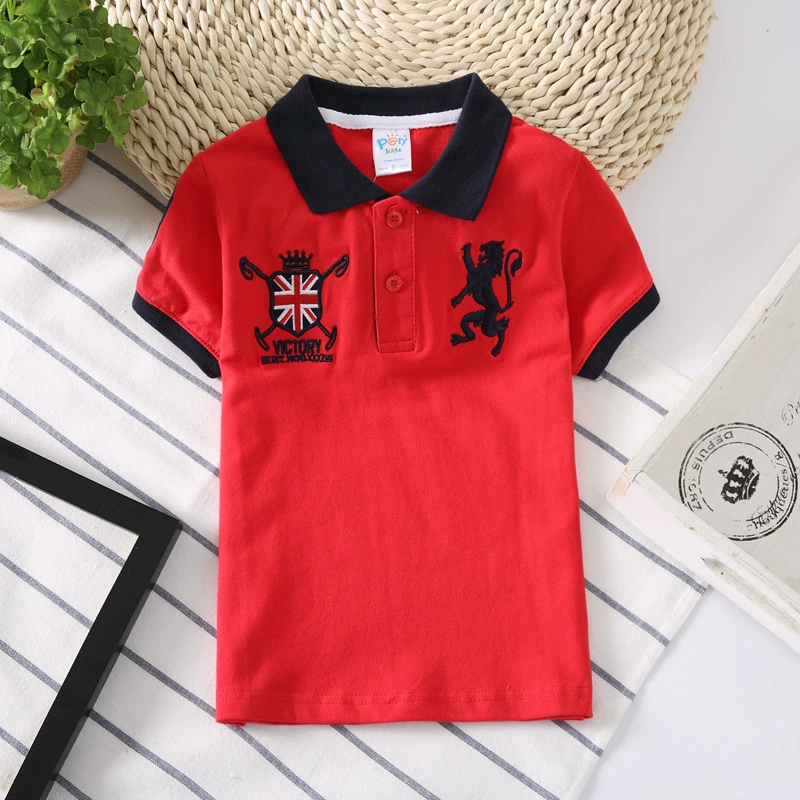 Детская polo футболка хлопковая с короткими рукавами летняя дышащая для мальчиков