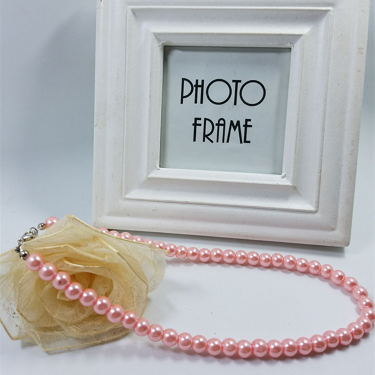 Women's Glass Imitation Pearl Short Necklace Versatile Pearl Jewelry DIY Sweater Chain Collarbone Korean Style Trendy National Style