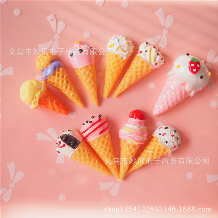 Simulation ice cream mini resin cone DIY mobile phone beauty material factory direct sales