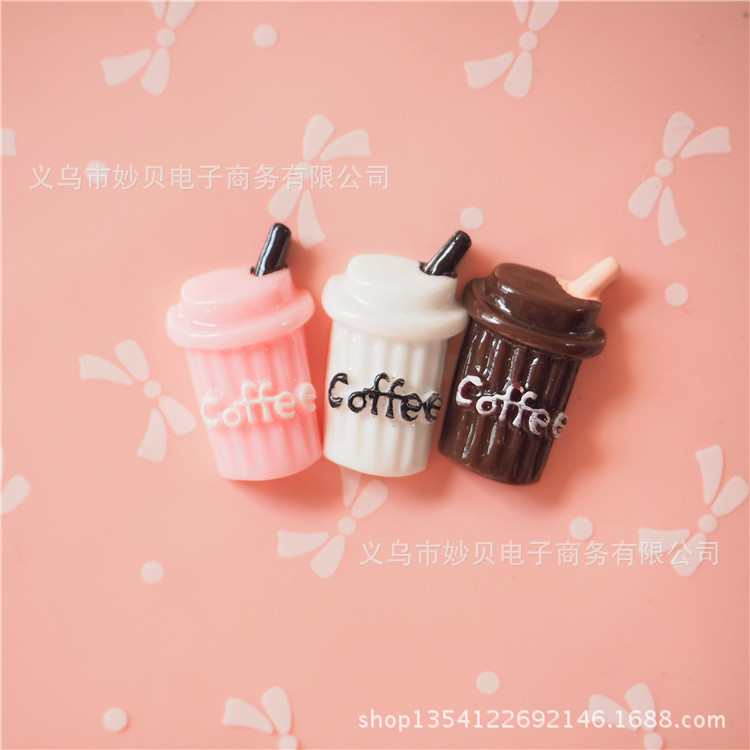 Accesorios de cola de botella de alimentación de resina de simulación de leche taza de café DIY crema teléfono móvil Shell material de alimentos y accesorios de juego