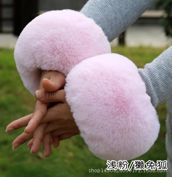 Pulsera de piel de zorro de piel sintética de piel de mapache pulsera de piel de conejo de piel sintética