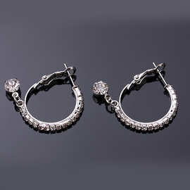 韩版饰品 C形耳饰简约时尚女水钻镶钻耳钉厂家批发E166