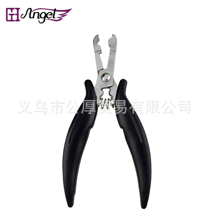 美发用黑色多功能接发钳 热熔胶接发工具制作指甲 C tip 驳发钳
