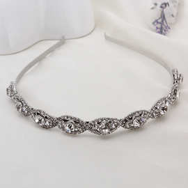 新款上市新娘头饰影楼新娘首饰女士水钻发带头箍厂家直销批发H046