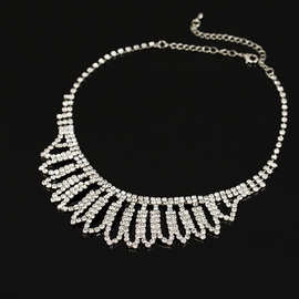 欧美饰品 多排镶钻项链女 时尚闪亮新娘舞台项饰配饰厂家批发N153