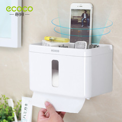 Intended for use in the bathroom, this long-lasting and versatile waterproof tissue box with a roll of toilet paper and a tissue holder does not require holes for installation.