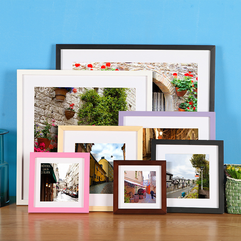 Wooden photo frame solid wood Square Photo Studio Wall setting table 33 35 3840 4550 6067 inch photo frame