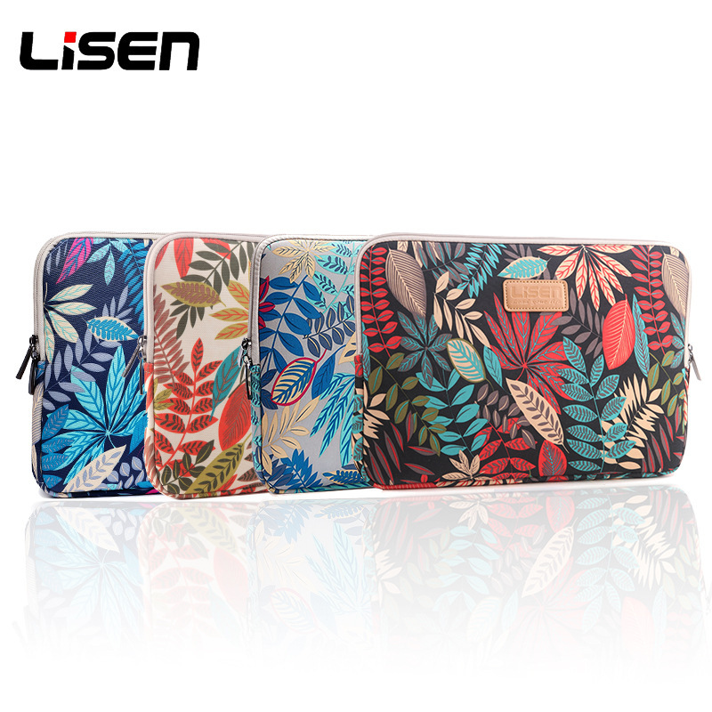 LISEN colorful leaf notebook liner bag 10/11/12/13/14 inch 15.6 inch computer bag Apple