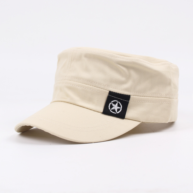 Sombrero plano sombrero de estrella de cinco puntas para hombre clásico gorra de béisbol de algodón sombrero militar al por mayor sombrero de sol femenino al aire libre