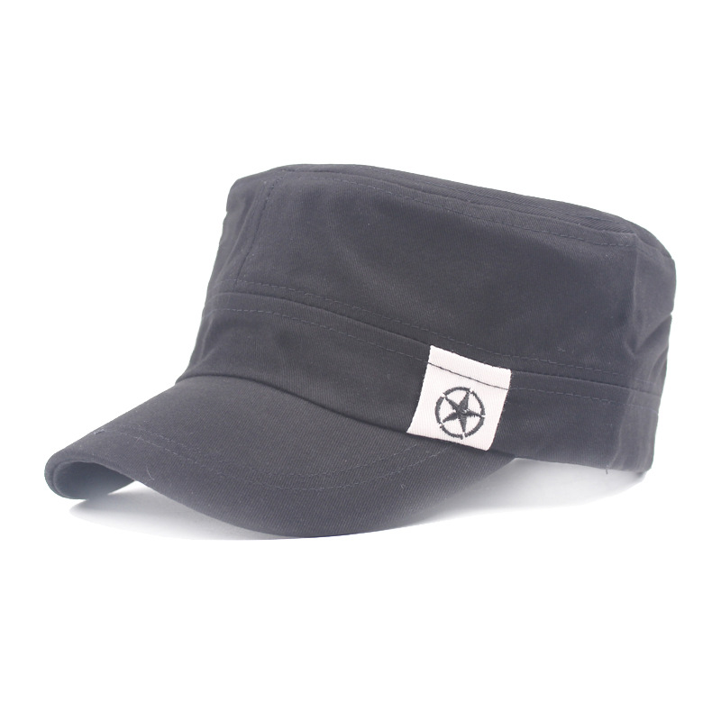 Sombrero plano sombrero de estrella de cinco puntas para hombre clásico gorra de béisbol de algodón sombrero militar al por mayor sombrero de sol femenino al aire libre