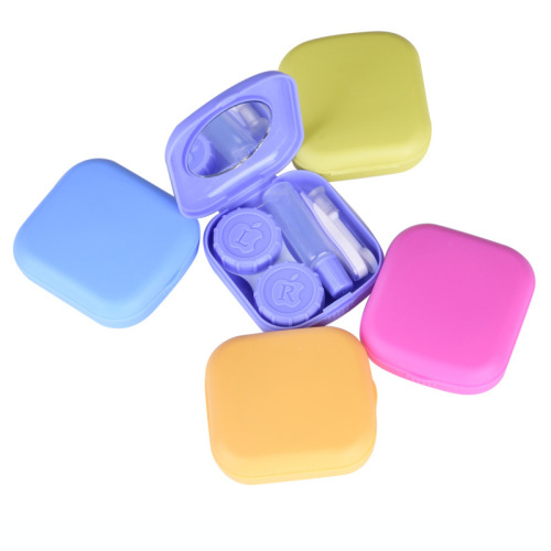 XCL028 contact lens case plastic invisible companion box mini compact contact lens case with mirror