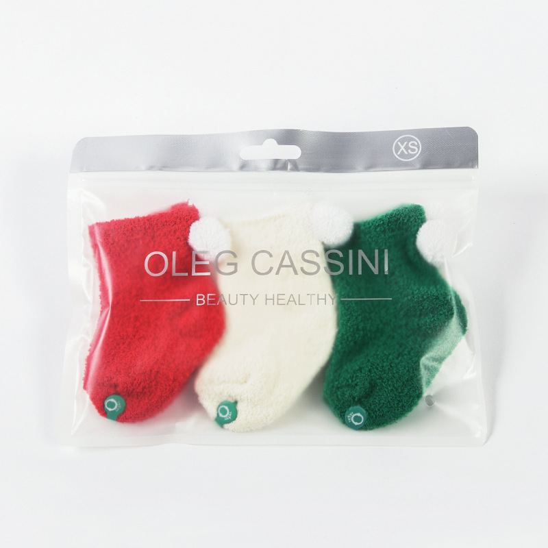 Nuevo bebé pompón calcetines de Navidad engrosados calcetines de bebé cálido 0-1-3 años de edad recién nacido invierno calcetines suaves