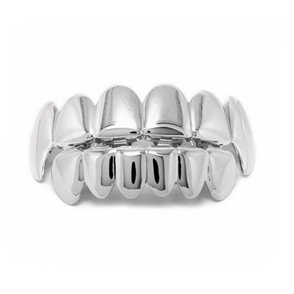 Золото зубных украшений Grillz, настоящее золото на медной основе, комплекты верх-низ, украшения в стиле хип-хоп