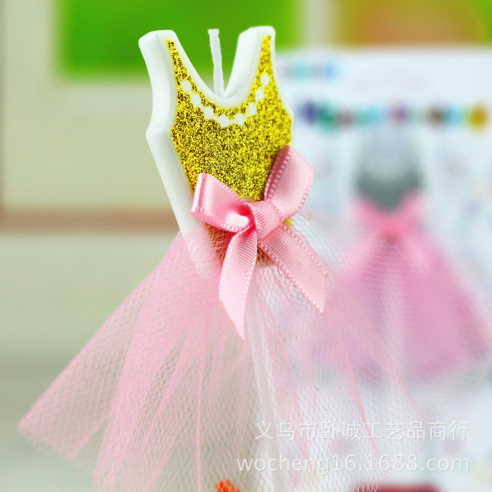 Chica creativa falda de gasa brillante pastel vela postre hornear decoración plug-in polvo de oro vela de cumpleaños al por mayor