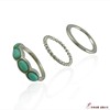 Retro turquoise ring with stone, set, European style