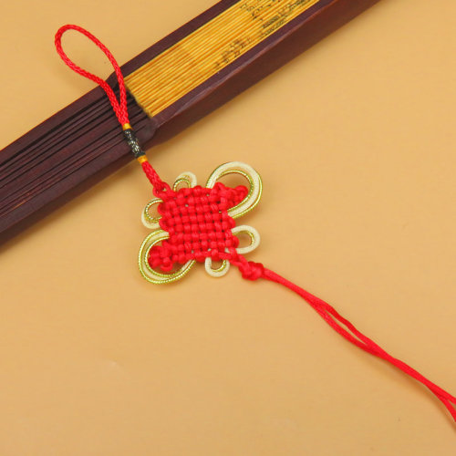 Wholesale 8-coil gold thread auspicious and wishful gold edge Chinese knot pendant accessories lanyard DIY handmade gift pendant accessories