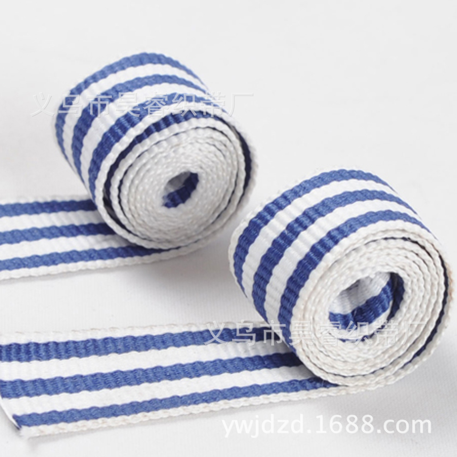 厂家直销蓝白条纹织带 发饰头饰材料DIY饰品配件手工蝴蝶结材料