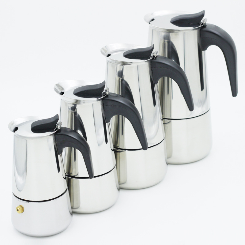 Stainless Steel Mocha Pot Coffee Pot Foreign Trade Hot Coffee Pot Italian Mocha Pot Thickened Belly Pot Stainless Steel Mocha Pot Coffee Pot Foreign Trade Hot Coffee Pot Italian Mocha Pot Thickened Belly Pot