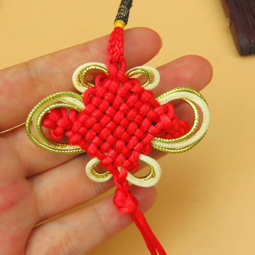 Wholesale 8-coil gold thread auspicious and wishful gold edge Chinese knot pendant accessories lanyard DIY handmade gift pendant accessories