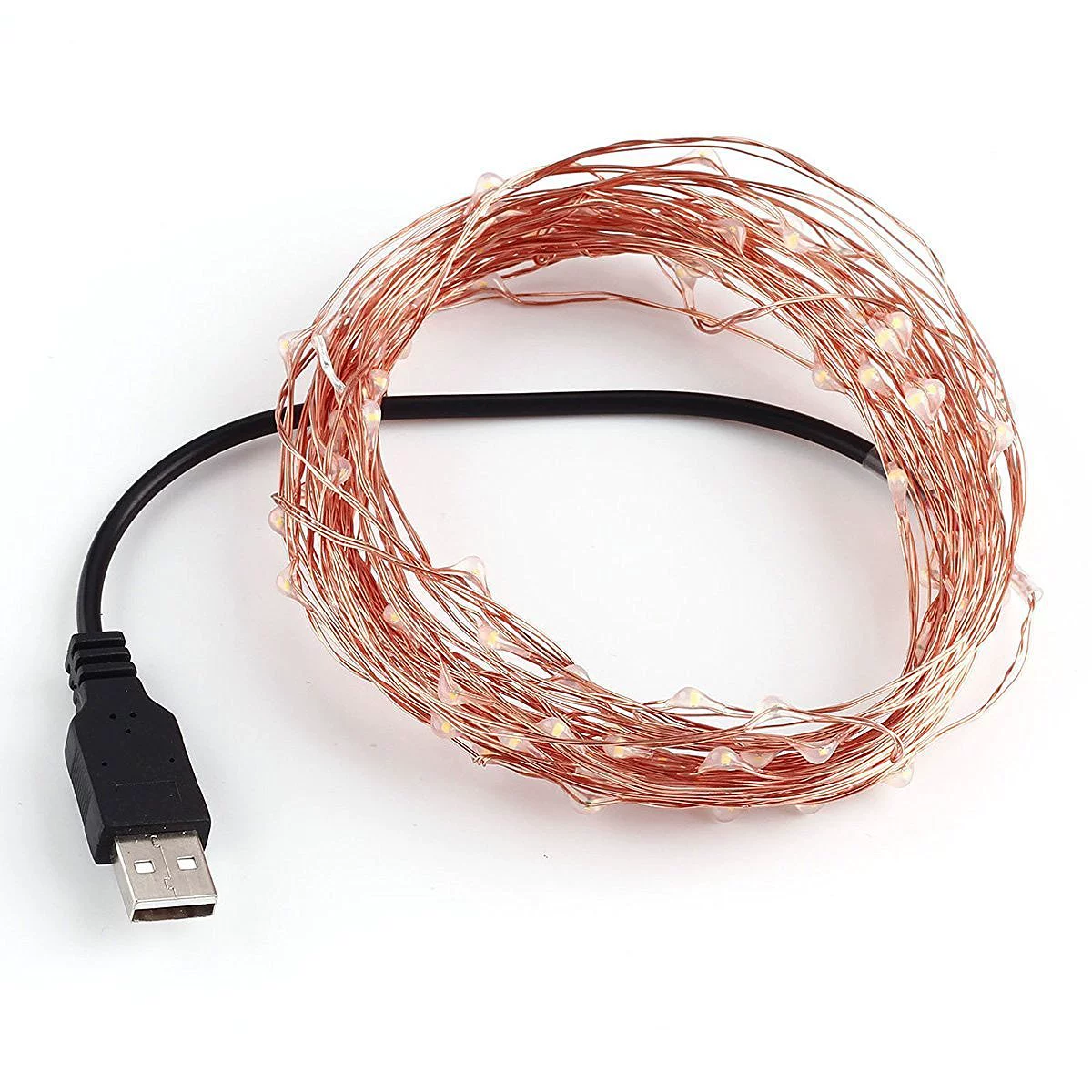 Производители поставляют светодиодный медный провод световую строку USB-интерфейс свет Рождественский фестиваль ремесел Свадебные украшения световая строка