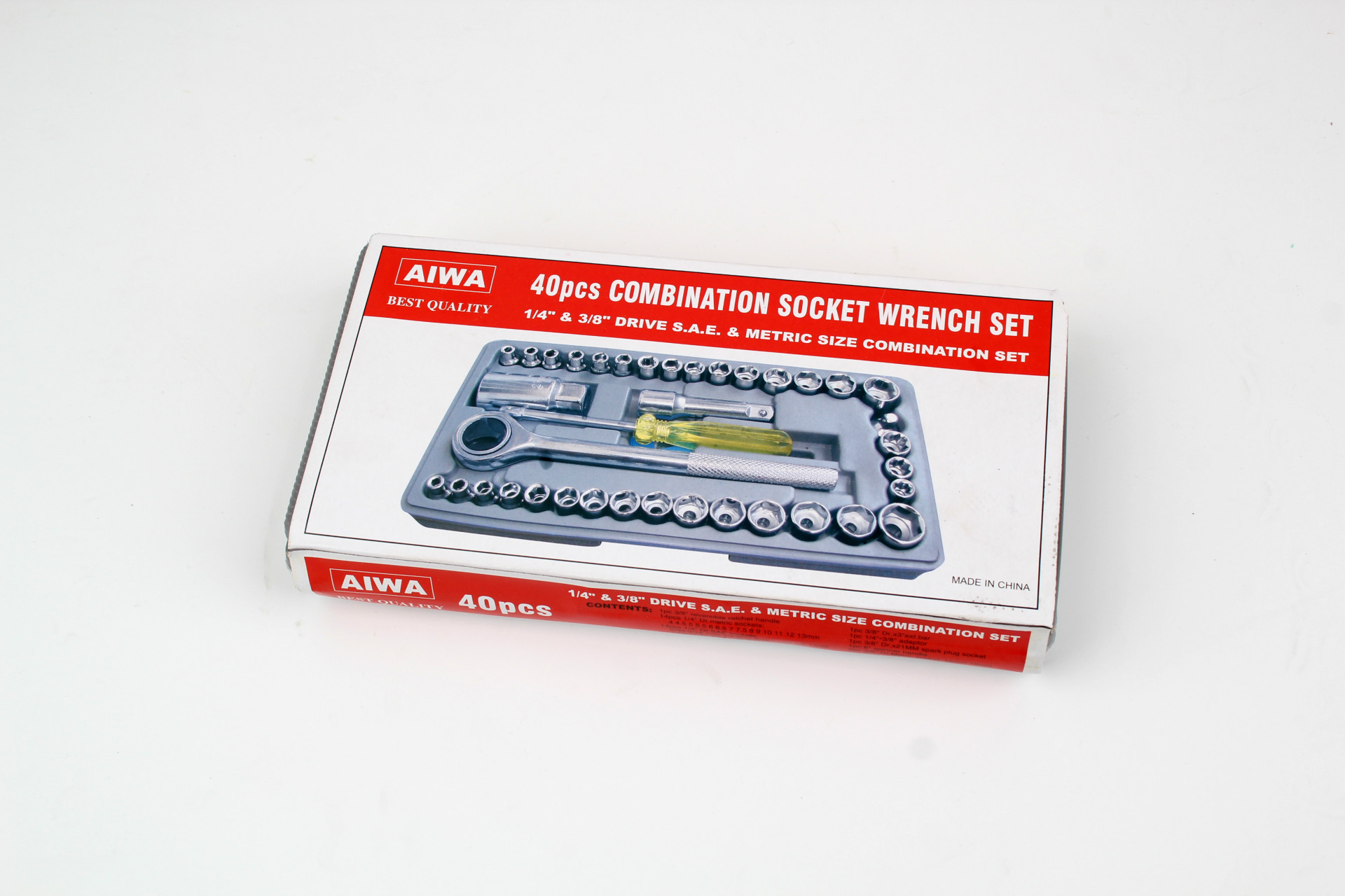 Conjunto de herramientas de reparación de automóviles de 40 piezas conjunto de herramientas de combinación de llaves de automóvil motocicleta