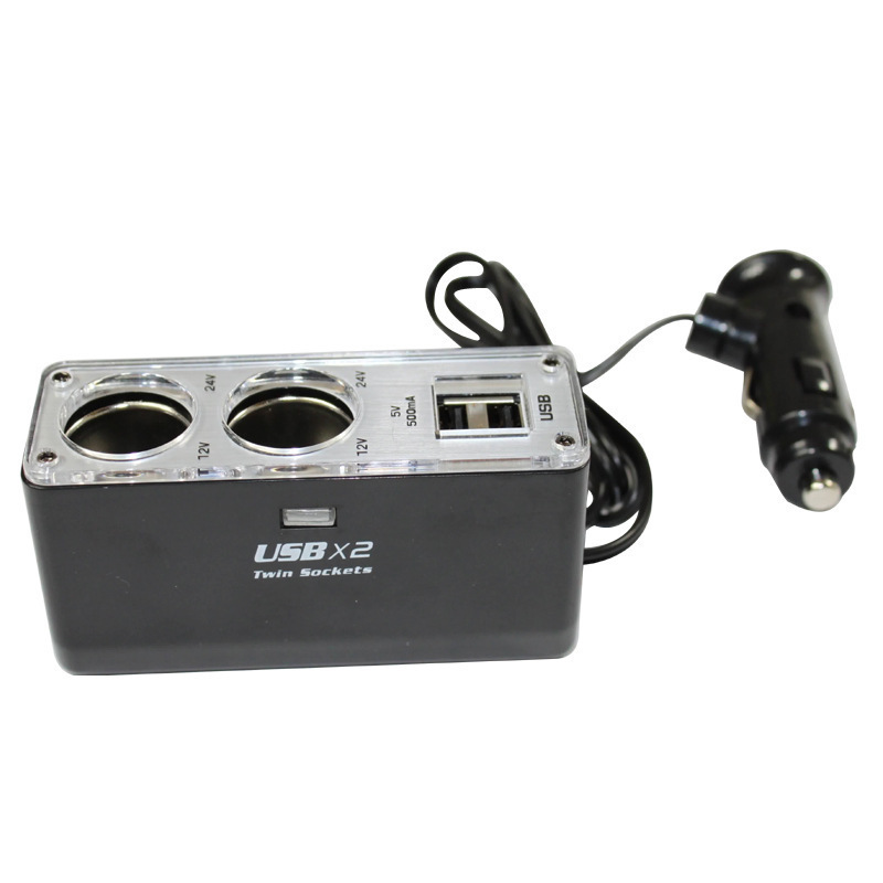 Factory Direct Sales Cigarette Lighter with One Outlet and Two USB Ports