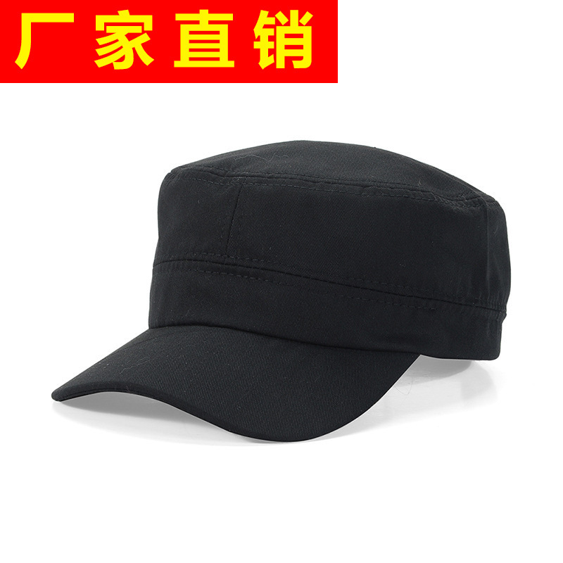 2020 Korean Style Trendy Hat Men's and Women's Summer Outdoor Breathable Military Hat Flat Top Sunscreen Hat for Women