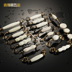 歐式裂紋陶瓷拉手 仿古青古五金把手 田園抽屜櫥櫃衣櫃家具拉手