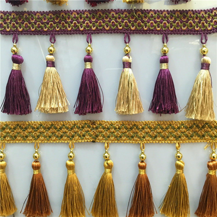 厂家直销窗帘须子花边 双色吊球吊穗花边 优惠多多