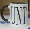 Foreign trade export original single CUNT color change ceramic coffee Mark cup Zishui cup custom black evil funny whole person