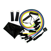 厂家供应拉力器11件套健身拉力器拉力绳多功能训练器材拉力绳套装