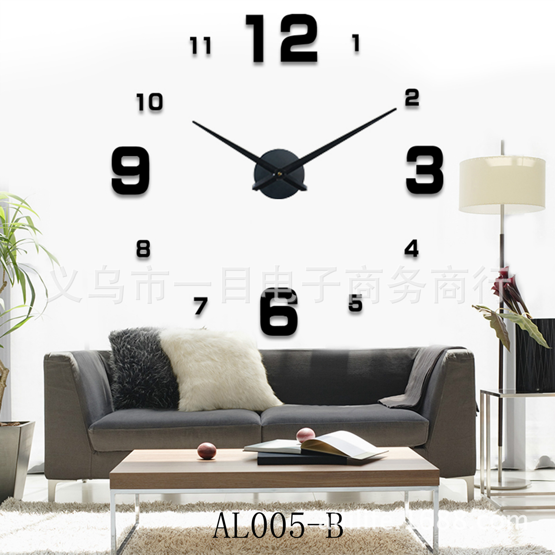 Sala de estar reloj creativo reloj Amazon simple nórdico Reloj de pared europeo y americano grande DIY etiqueta de la pared reloj 3Dclock